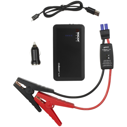 Wagan IonBoost Slim 5400mAh Jump Starter 12V Battery Booster/Rechargeable Battery Bank