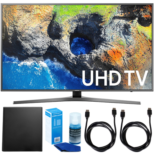 Samsung 40` UHD 4K HDR LED Smart HDTV (2017 Model) with Indoor Antenna Bundle