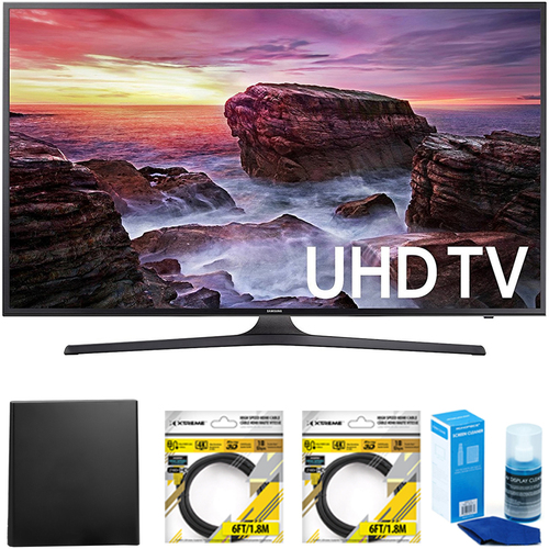 Samsung Flat 54.6` LED 4K UHD 6 Series Smart TV 2017 Model with Antenna Bundle
