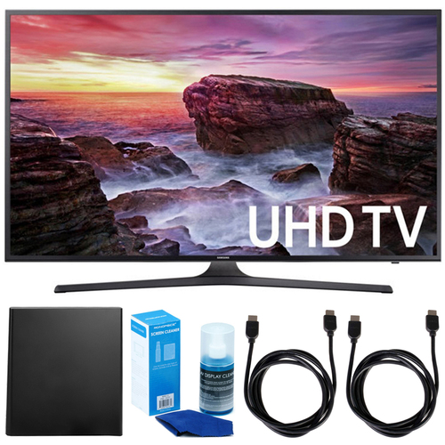 Samsung Flat 39.9` LED 4K UHD Smart TV 2017 Model with Indoor Antenna Bundle
