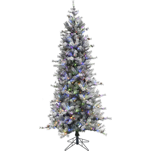 Fraser Hill Farm 9 Ft Buffalo Fir Slim Christmas Tree Multi-colored LED Light EZ - FFBF090-6SN