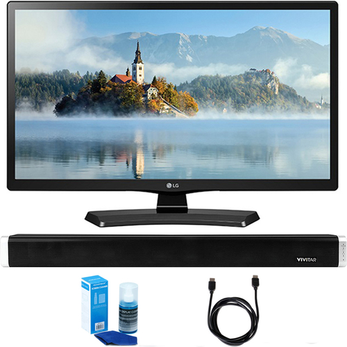LG 28-Inch 720p HD LED TV (2017 Model) w/ Bluetooth Sound Bar Bundle