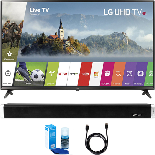 LG 43-inch UHD 4K HDR Smart LED TV (2017 Model) w/ Sound Bar Bundle
