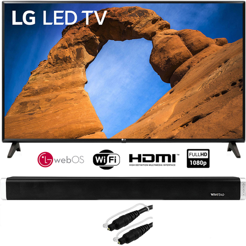 LG 43`-Class HDR Smart LED Full HD 1080p TV (2018) w/ Sound Bar Bundle