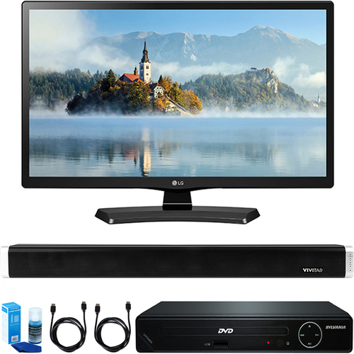 LG 24` Class 23.6` Diag HD 720p LED TV w/ HDMI DVD Player & Sound Bar Bundle