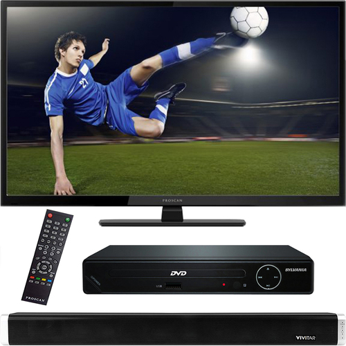 PROSCAN 40` 1080p 60Hz LED HDTV with HDMI DVD Player and Bluetooth Sound Bar