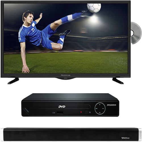 Proscan PLDV321300 32` LED TV-DVD Combo + HDMI DVD Player + Bluetooth Sound Bar