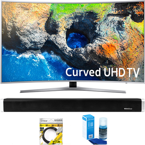 Samsung 48.5` Curved 4K Ultra HD Smart LED TV (2017) + Bluetooth Sound Bar Bundle