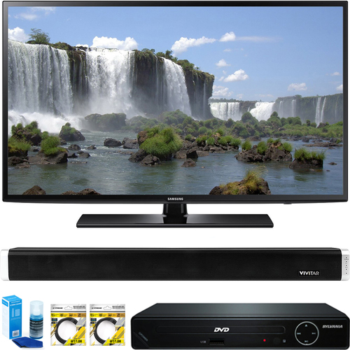 Samsung 55` 1080p Full HD LED Smart HDTV + HDMI DVD Player & Sound Bar Bundle