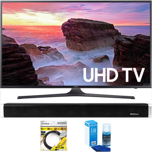 Samsung 65` 4K HDR Ultra HD Smart LED TV 2017 Model + Bluetooth Sound Bar Bundle