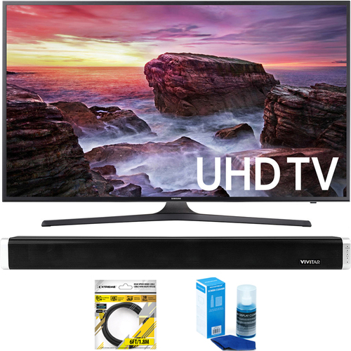 Samsung Flat 54.6` LED 4K UHD 6 Series Smart TV 2017 + Bluetooth Sound Bar Bundle