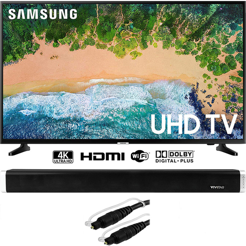 Samsung UN43NU6900 43` NU6900 Smart 4K UHD TV (2018) w/ 24` Sound Bar Bundle