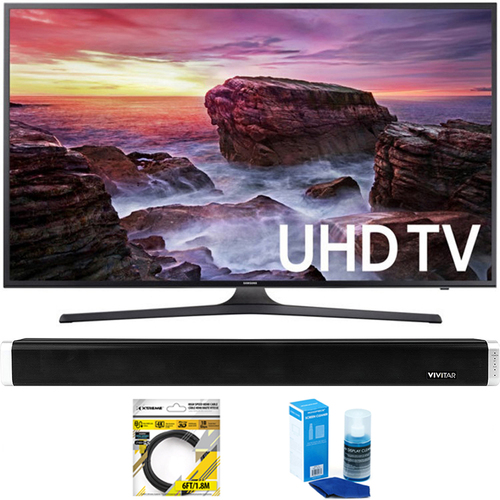 Samsung Flat 39.9` LED 4K UHD 6 Series Smart TV 2017 Model + Soundbar Bundles