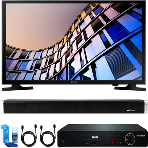 Samsung 23.6` 720p Smart LED TV w/ HDMI DVD Player & Sound Bar Bundle
