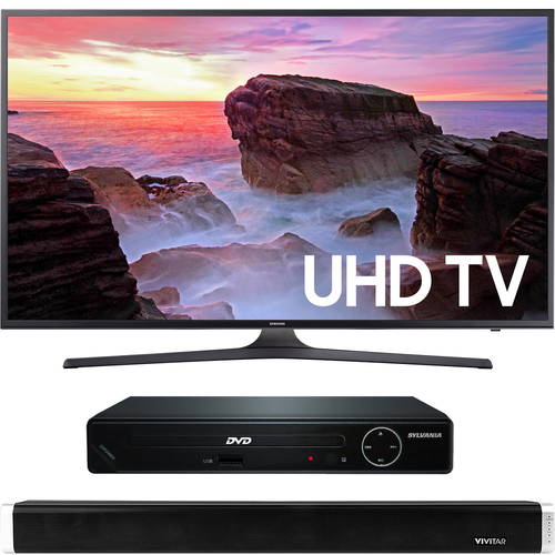 Samsung 55` 4K Ultra HD Smart LED TV 2017 + HDMI DVD Player + Bluetooth Sound Bar
