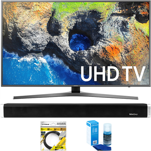 Samsung 65` 4K Ultra HD Smart LED TV (2017 Model)  + Bluetooth Sound Bar Bundle