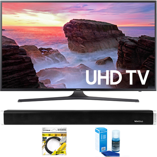 Samsung 40` 4K Ultra HD Smart LED TV (2017 Model) + Bluetooth Sound Bar Bundle