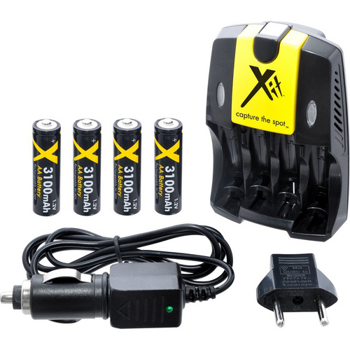 Xit AA Rapid Multivoltage AC/DC Charger (100-240v) w/ 4 2250mah AA Batteries