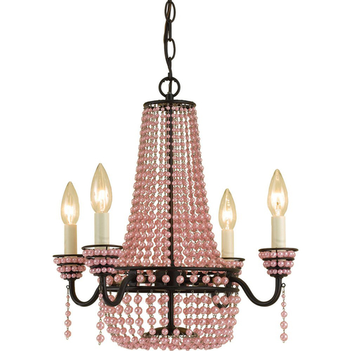 AF Lighting Parlor Mini Chandelier Pink Beads - 7002-4H