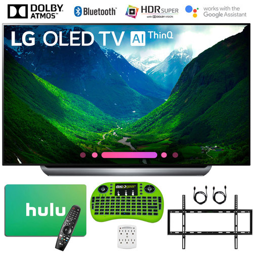 LG 77 Class C8 OLED 4K HDR AI Smart TV (2018) w/ Hulu Card Bundle