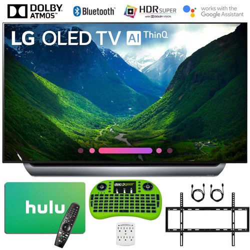 LG 55`-Class C8 OLED 4K HDR AI Smart TV (2018) w/ Hulu Card Bundle