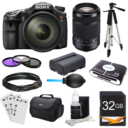 Sony SLTA77VQ - a77 Digital SLR 24.3 MP with 16-50mm Zoom Lens Plus Bundle
