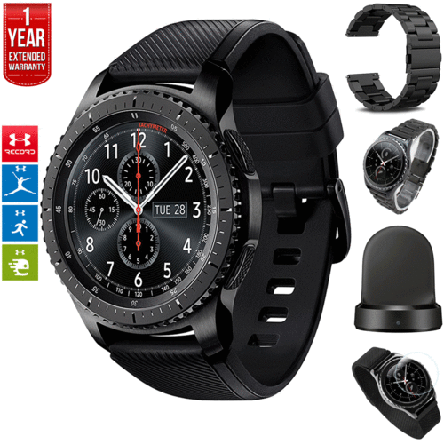 Samsung Gear S3 Frontier Bluetooth GPS Watch Gray + Charger Bundle + Extended Warranty