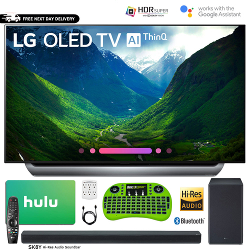 LG 55-Class C8 OLED 4K HDR AI Smart TV (2018) with Sound Bar + Hulu Bundle