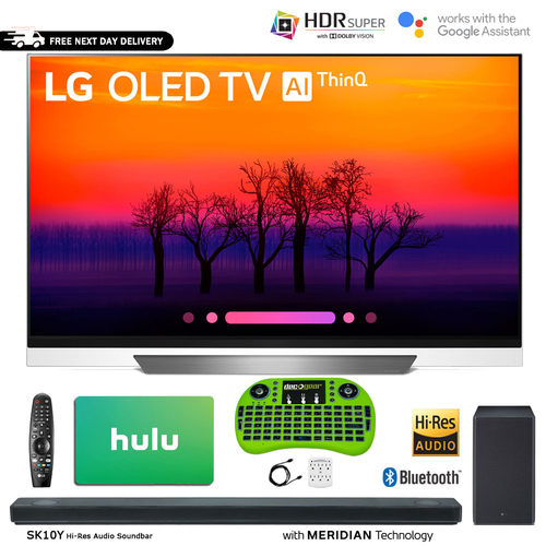 LG OLED55E8PUA 55` Class E8 OLED 4K HDR AI Smart TV with Sound Bar + Hulu Bundle