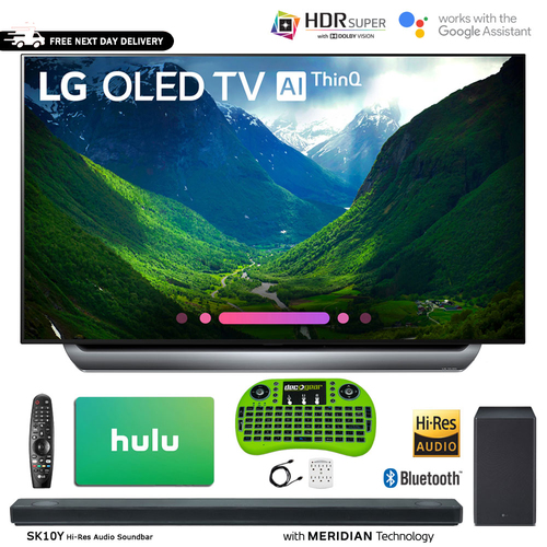 LG OLED55C8PUA 55`-Class C8 OLED 4K HDR AI Smart TV with Sound Bar + Hulu Bundle