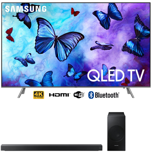 Samsung 65` Q6FN QLED Smart 4K UHD TV (2018) with Soundbar Bundle