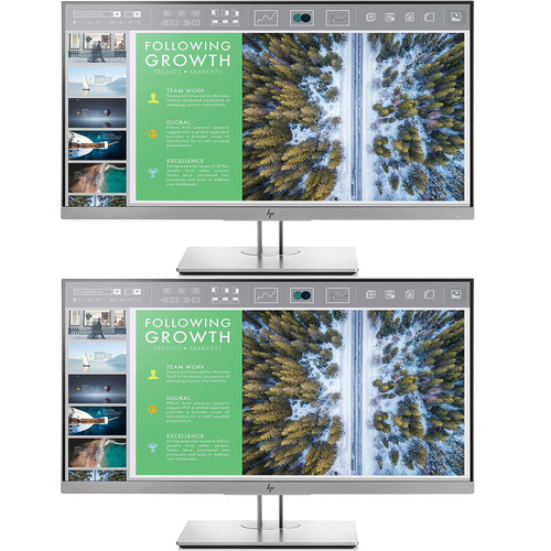 Hewlett Packard EliteDisplay 23.8-Inch Screen LED-Lit 2-Pack Monitor Silver (1FH47A8#ABA)