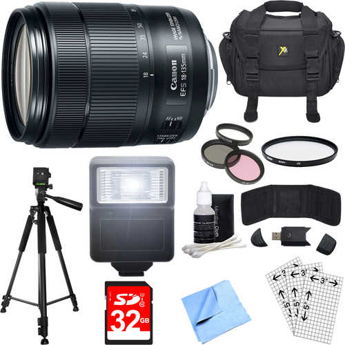 Canon EF-S 18-135mm f/3.5-5.6 IS USM Lens w/ Authorized Dealer Warranty Deluxe Bundle