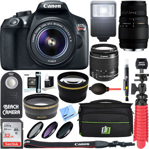 Canon EOS Rebel T6 DSLR Camera with EF-S 18-55mm IS II & 70-300mm Lens + Accessory Kit