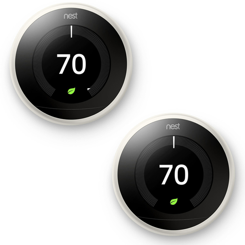 Google Nest Learning Thermostat 3rd Gen White 2 Pack (T3017US)