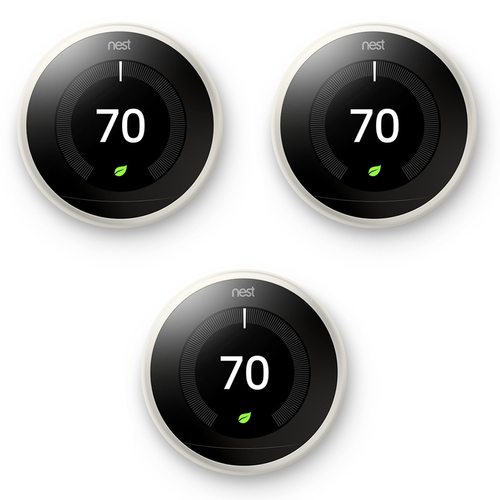 Google Nest Learning Thermostat 3rd Gen White 3 Pack (T3017US)