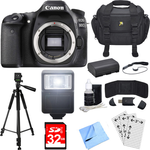 Canon EOS 80D 24.2 MP CMOS Digital SLR Camera (Body) Deluxe Bundle
