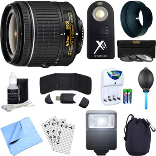 Nikon AF-P DX NIKKOR 18-55mm f/3.5-5.6G Lens, Remote, and Accessories Bundle
