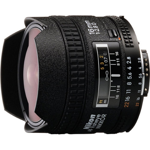 Nikon 16mm F/2.8D AF Nikkor Fisheye Lens With Nikon 5-Year USA Warranty