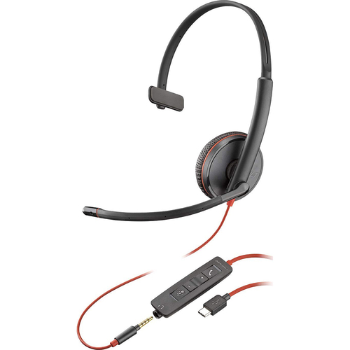 Plantronics Blackwire 3215 USB-C Headset On-Ear Mono Headset Wired - 209750-101