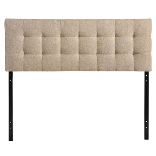 Modway Lily Queen Upholstered Fabric Headboard in Beige