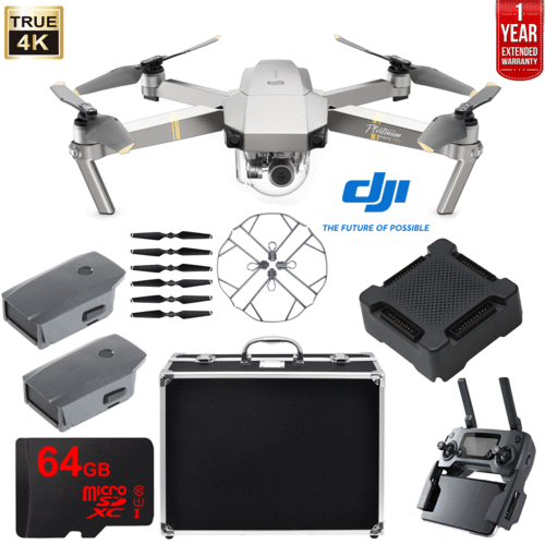 DJI Mavic Pro Platinum Flight Kit w/ Extra Battery, Charging Hub, Case, 64GB Card