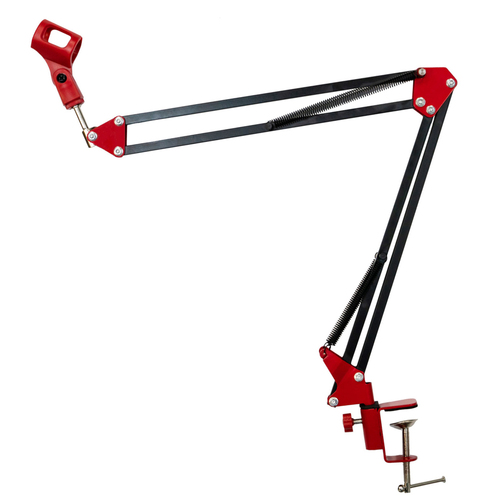 Adjustable Microphone Suspension Boom Scissor Arm Stand with Microphone Clip