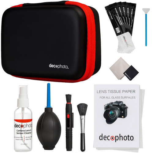 Deco Photo All-in-One Cleaning Kit for DSLR Cameras w/ Case + 24mm 5-Piece Cleaning Swabs