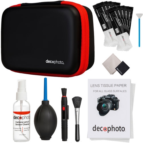 Deco Photo All-in-One Cleaning Kit for DSLR Cameras w/ Case + 24mm 10-Piece Cleaning Swabs