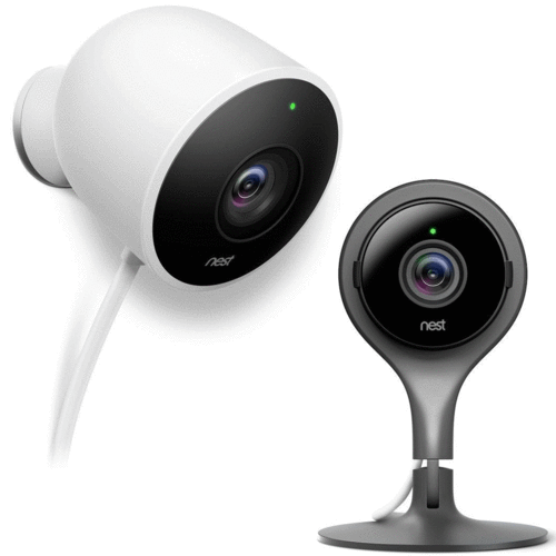 Google Nest Cam Indoor Security Camera w/ Nest Outdoor Security Camera Bundle