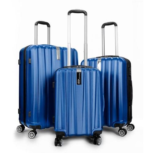 Travel Elite Series - 3 Piece Hardside Spinner Luggage Set (Blue)(20