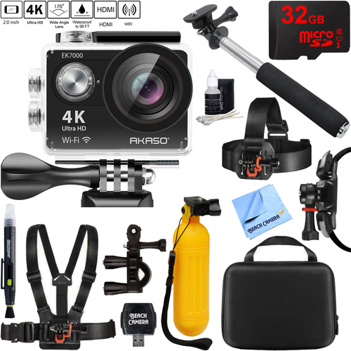 Akaso Ultra HD 4K 170 Degree Wide Sports Action Camera 32GB Outdoor Mount Kit