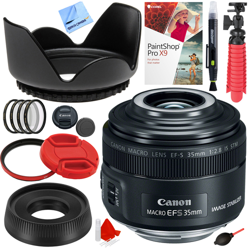 Canon EF-S 35mm f/2.8 Macro IS STM Lens with 49mm Accessories Bundle