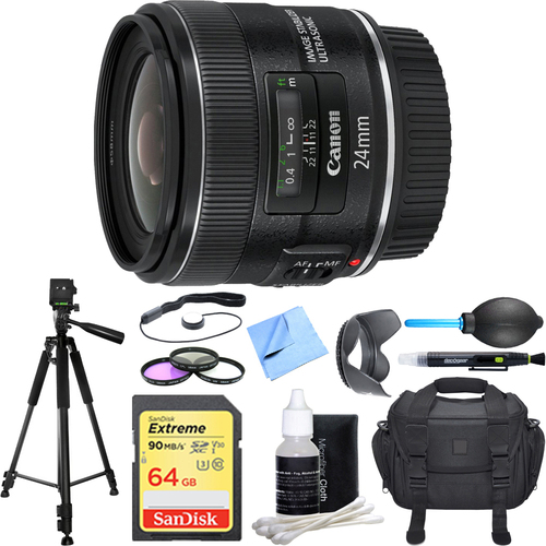 Canon EF 24mm f/2.8 IS USM Lens Deluxe Accessory Bundle